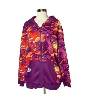 Lydia arts And Crafts Angry Hyena All Over Printed Zip Up Hoodie Jacket